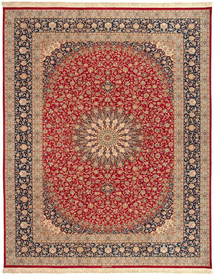 Detail image of 8' 1 x 11' 6 Ghom Silk Rug
