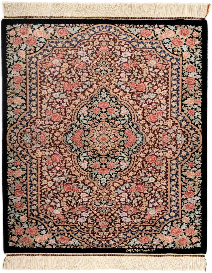 Detail image of 1' 11 x 2' 11 Ghom Silk Rug