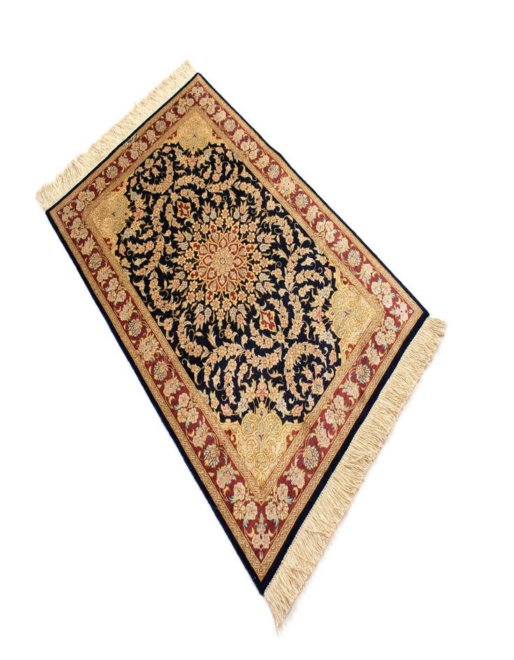 Detail image of 2' 7 x 4' Ghom Silk Rug