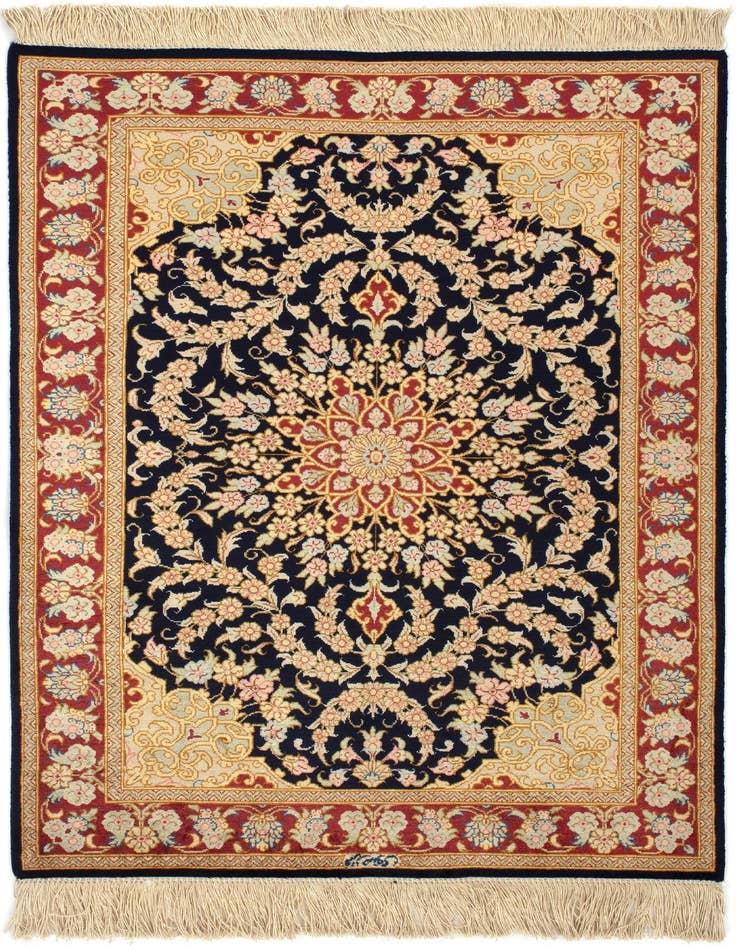 Detail image of 2' 7 x 4' Ghom Silk Rug