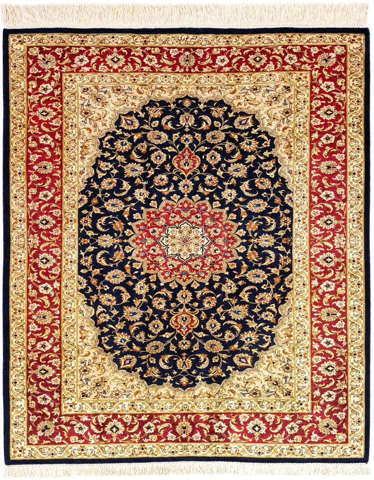 Detail image of 2' 7 x 4' Ghom Silk Rug