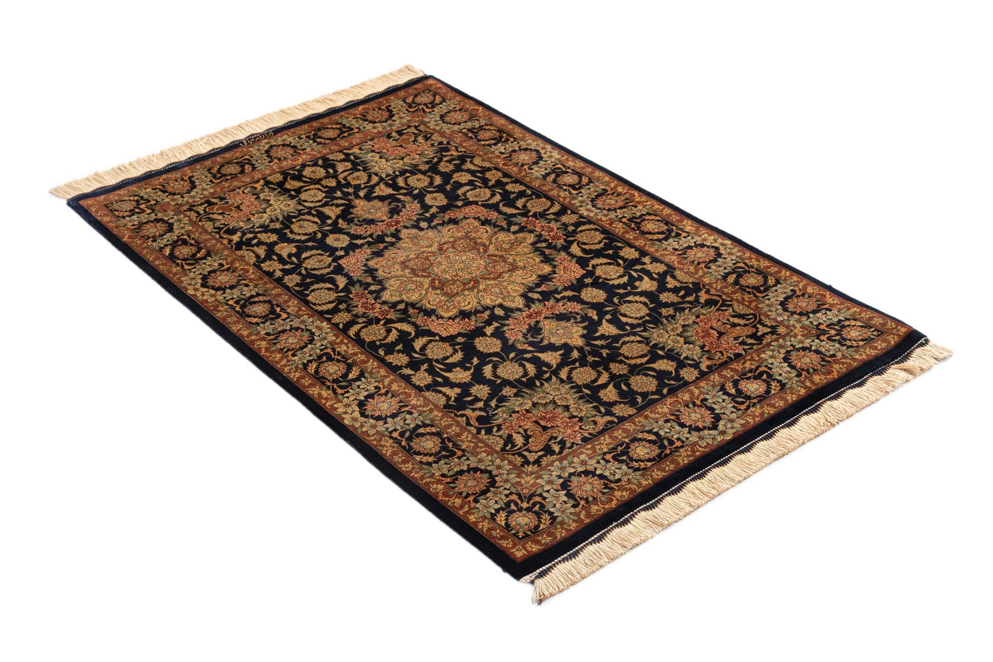 2' 7 x 4' 1 Ghom Silk Rug