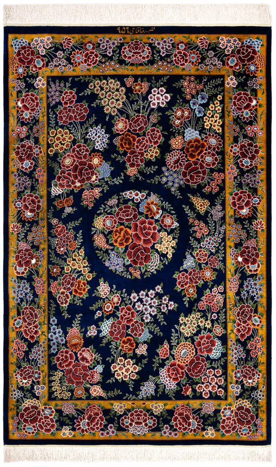 Detail image of 3' 3 x 5' 1 Ghom Silk Rug