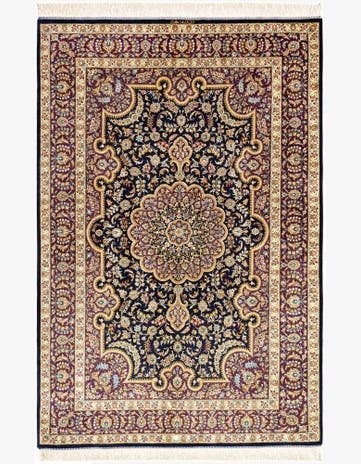 4' 4 x 6' 6 Ghom Silk Rug