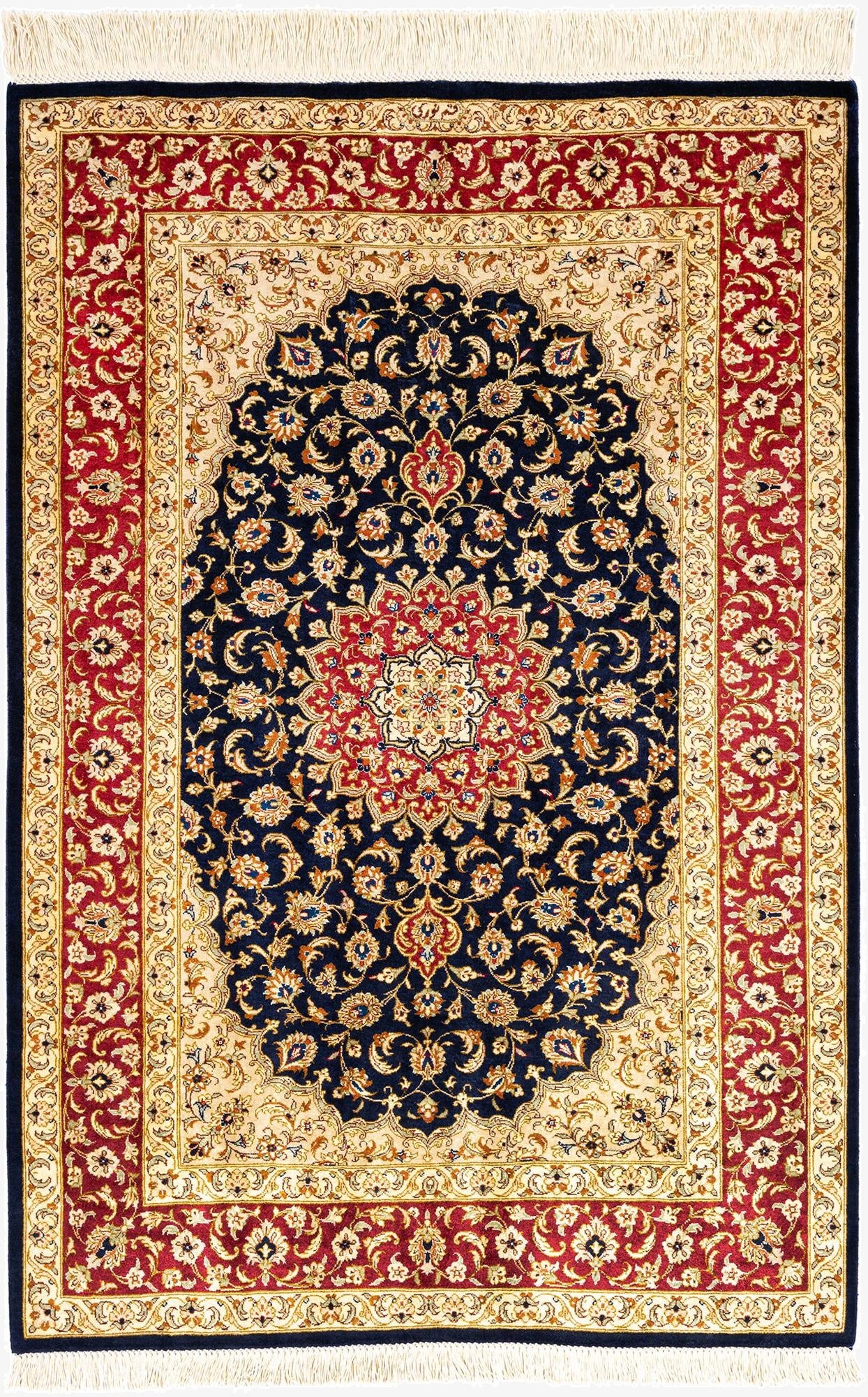 2' 7 x 4' Ghom Silk Rug