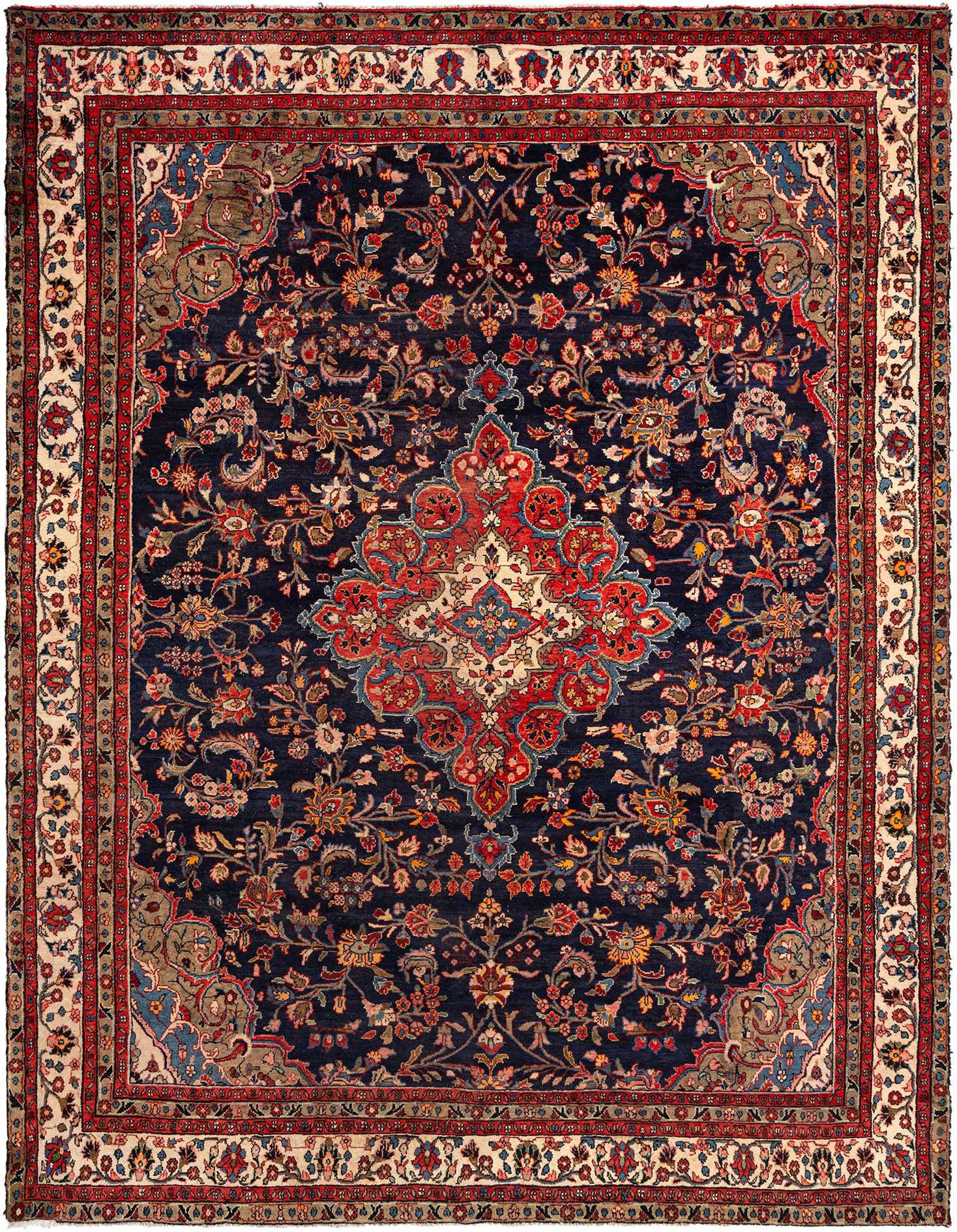 9' 7 x 12' 11 Hamedan Wool Rug