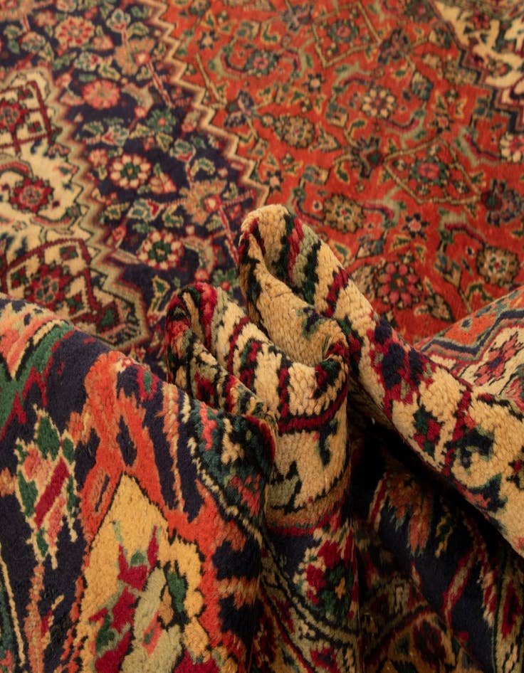 Detail image of 6' 6 x 9' 9  Hand Knotted Herati Persian Wool Rug