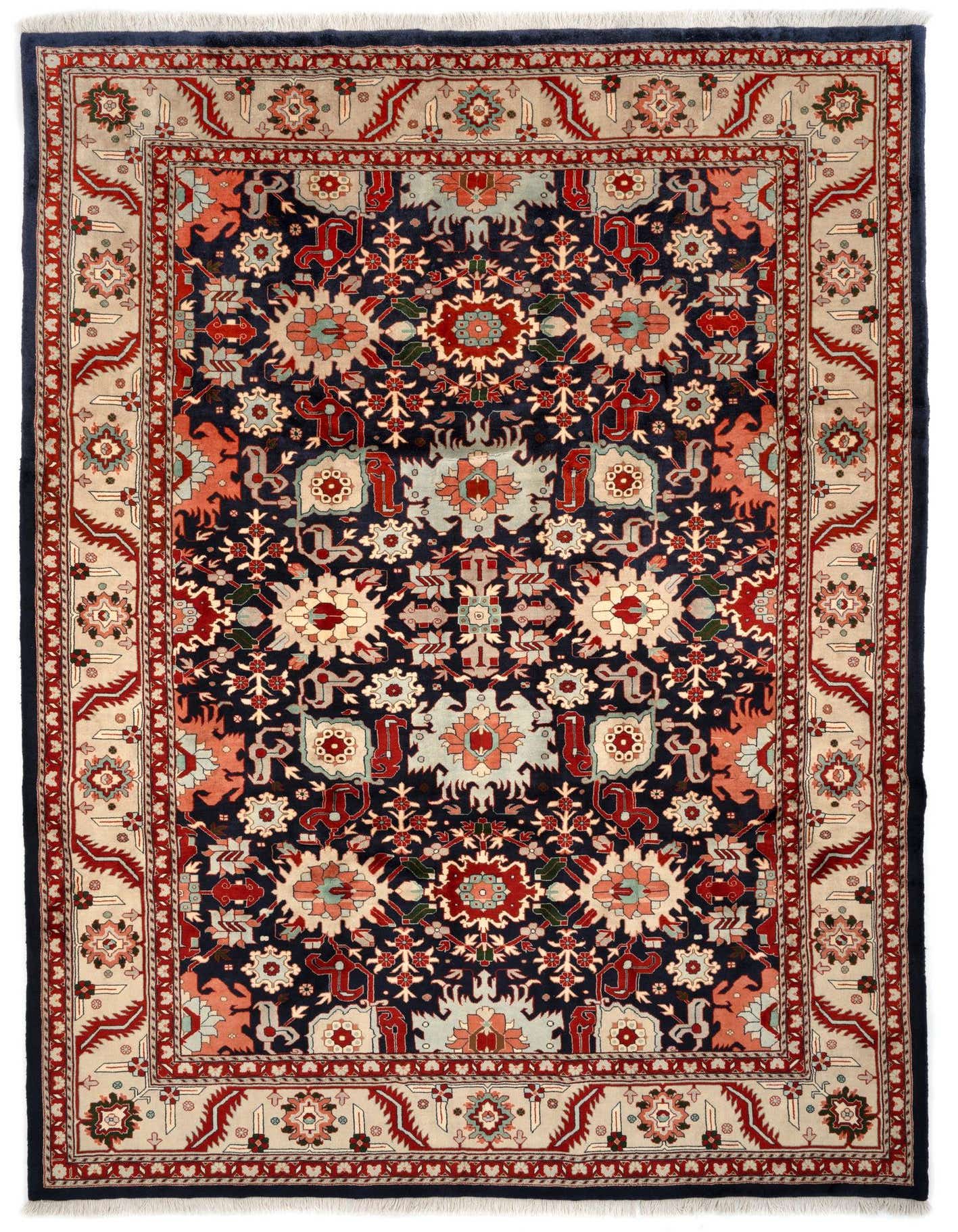 8' 2 x 11' 11 Hand Knotted Indo Tabriz Wool Rug