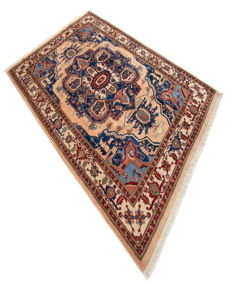 Detail image of 6' 7 x 9' 8  Hand Knotted Indo Tabriz Wool Rug