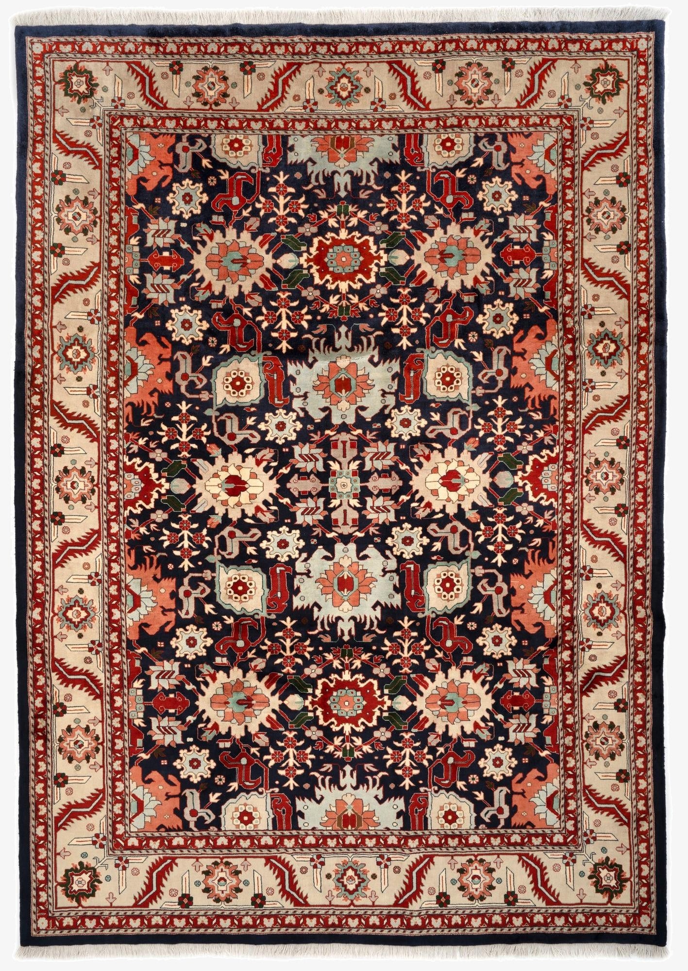 8' 2 x 11' 11  Hand Knotted Indo Tabriz Wool Rug