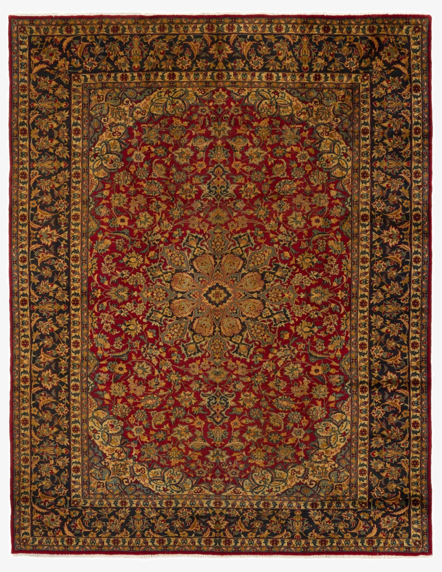 9' 10 x 12' 10  Hand Knotted Isfahan Persian Wool Rug