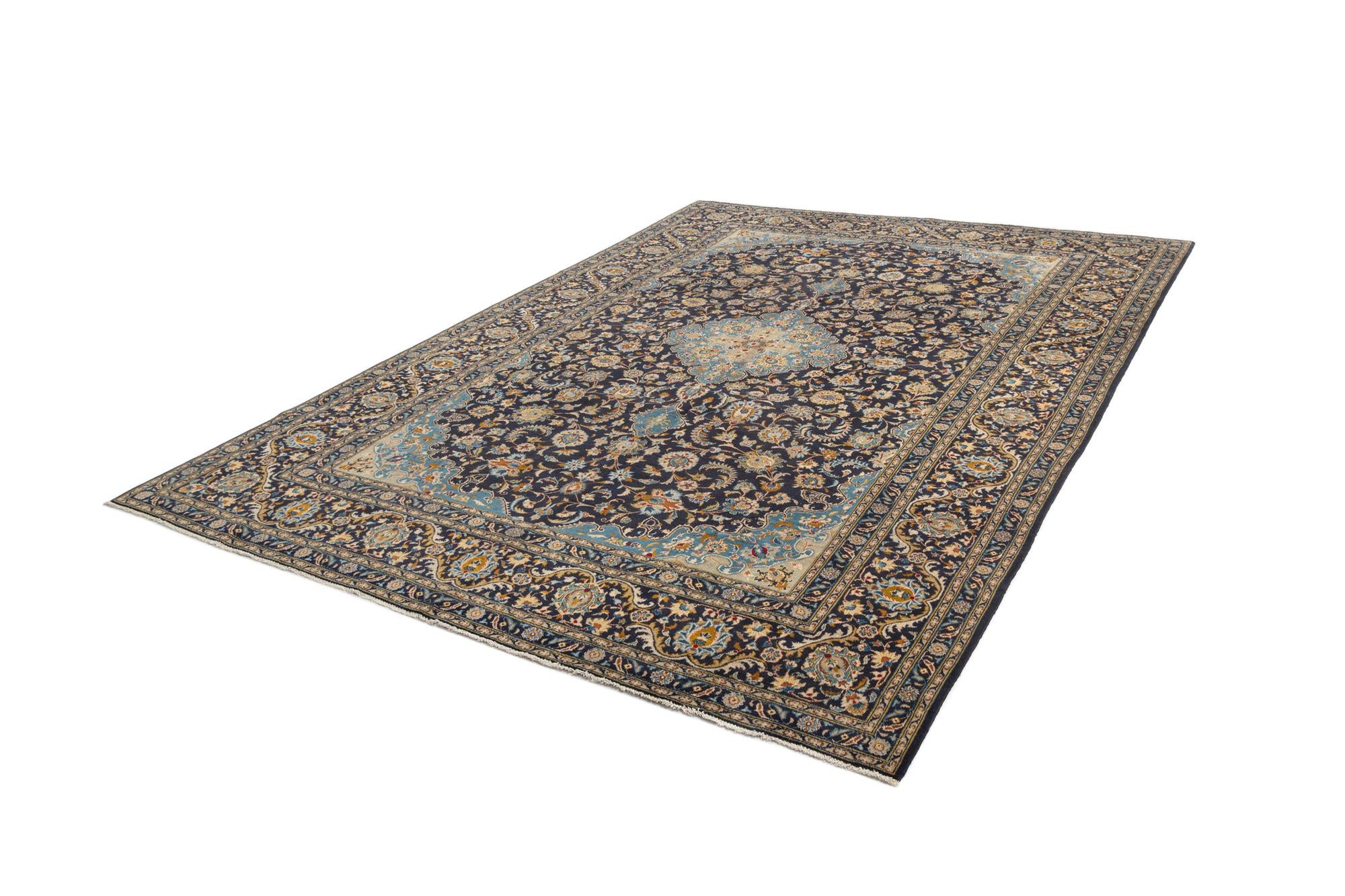 9' x 12' 6 Kashan Wool Rug