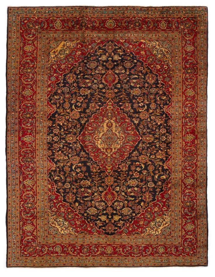 Detail image of 8' 4 x 13' Hand Knotted Kashan Persian Wool Rug