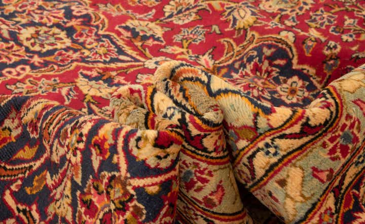 9' 9 x 13' Hand Knotted Kashan Persian Wool Rug
