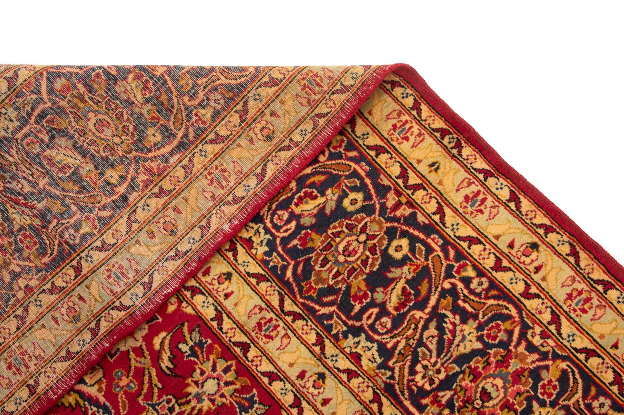 9' 9 x 13' Hand Knotted Kashan Persian Wool Rug