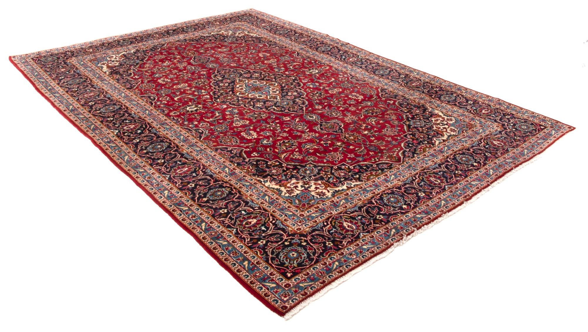 9' 9 x 13' 8 Hand Knotted Kashan Persian Wool Rug