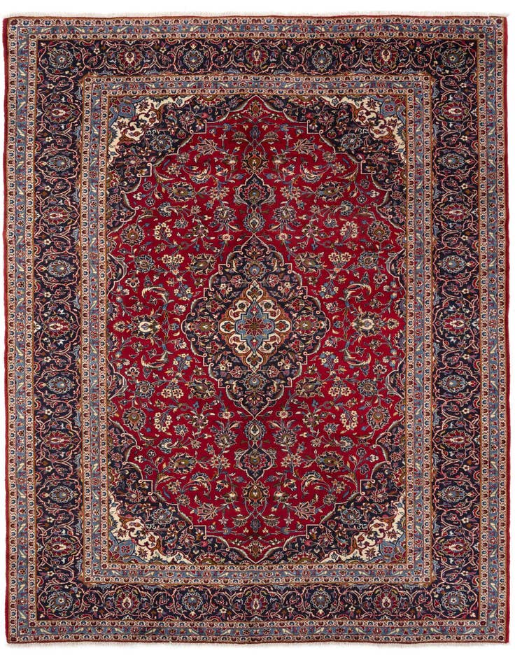 Detail image of 9' 9 x 13' 8 Hand Knotted Kashan Persian Wool Rug