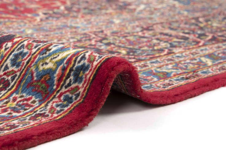 Detail image of 9' 4 x 12' 7 Hand Knotted Kashan Persian Wool Rug