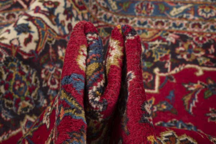 9' 4 x 12' 7 Hand Knotted Kashan Persian Wool Rug
