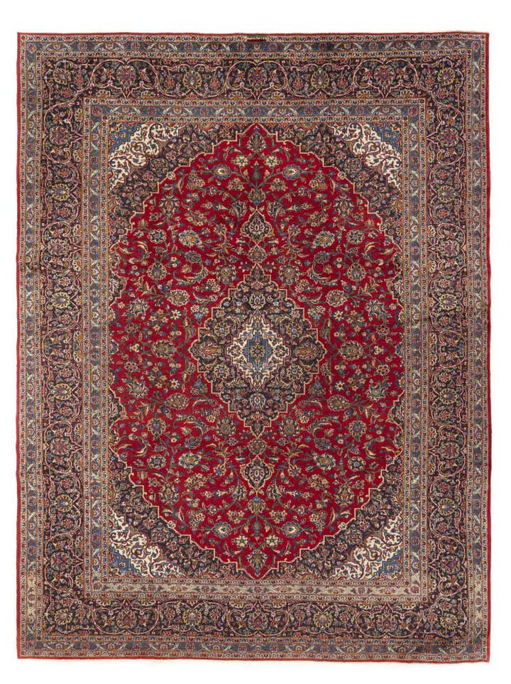 9' 4 x 12' 7 Hand Knotted Kashan Persian Wool Rug