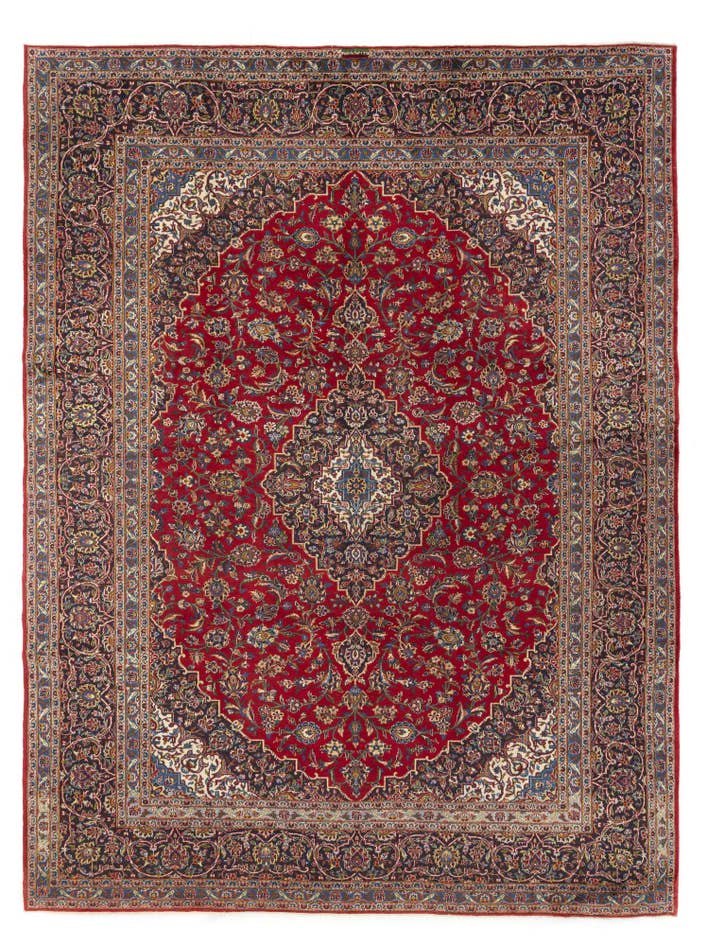 Detail image of 9' 4 x 12' 7 Hand Knotted Kashan Persian Wool Rug