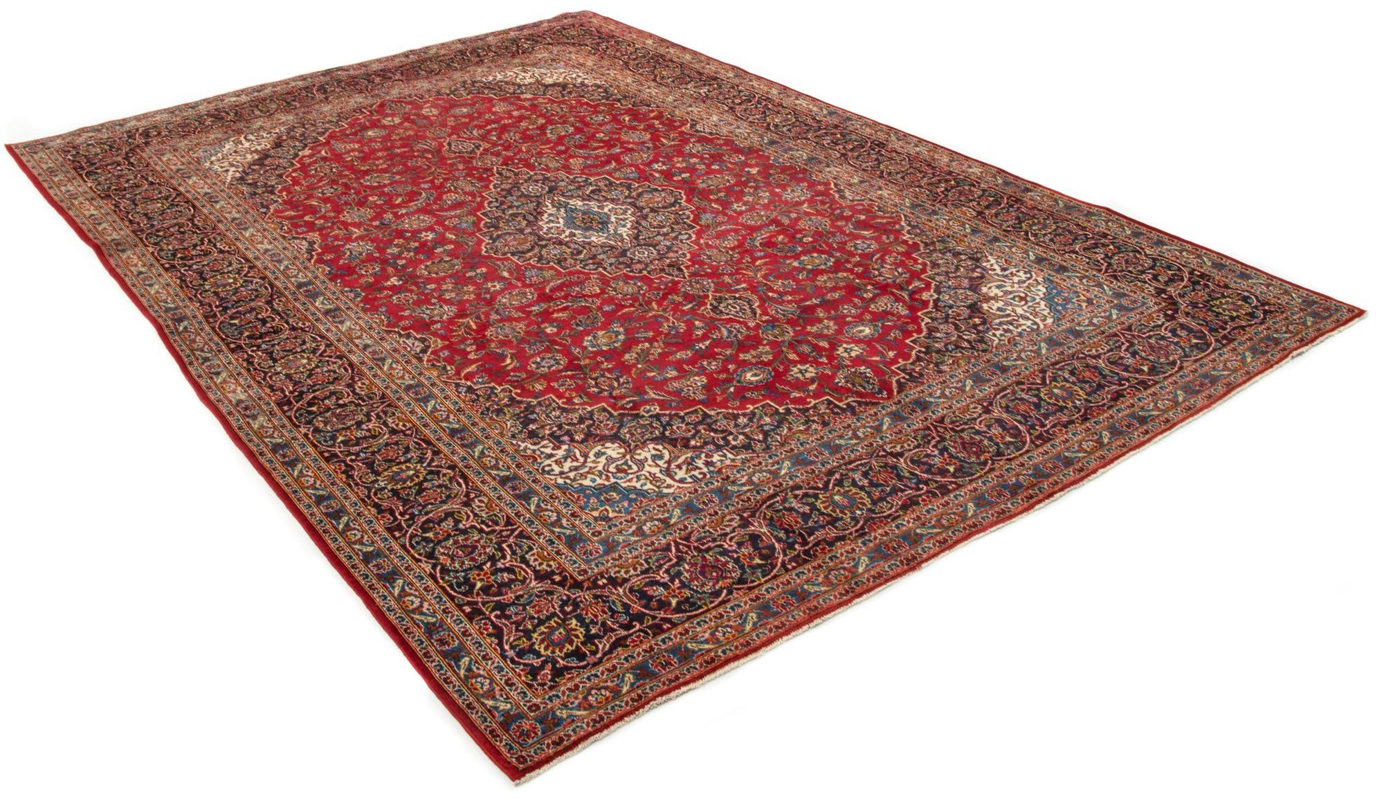 9' 3 x 12' 9 Hand Knotted Kashan Persian Wool Rug