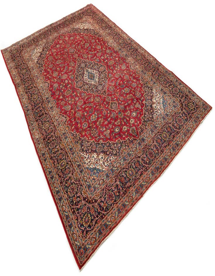 Detail image of 9' 3 x 12' 9 Hand Knotted Kashan Persian Wool Rug