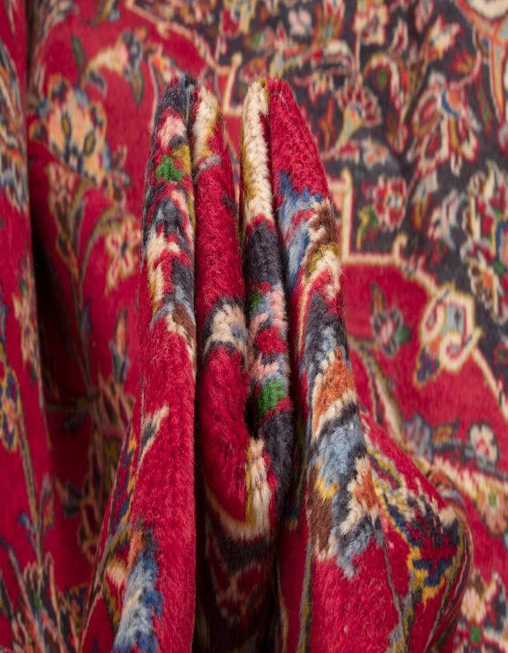 Detail image of 9' 3 x 12' 9 Hand Knotted Kashan Persian Wool Rug