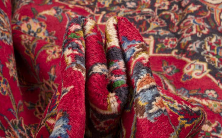 Detail image of 9' 3 x 12' 9 Hand Knotted Kashan Persian Wool Rug