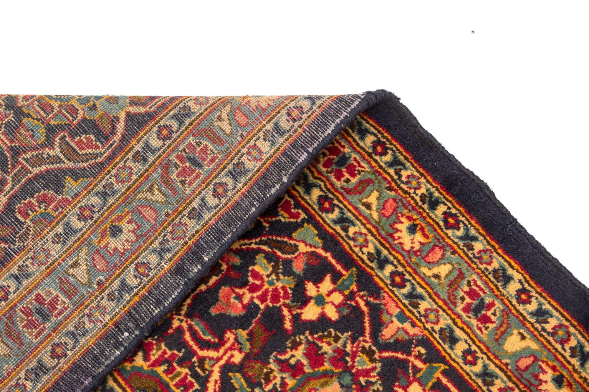 9' 7 x 13' 7 Hand Knotted Kashan Persian Wool Rug