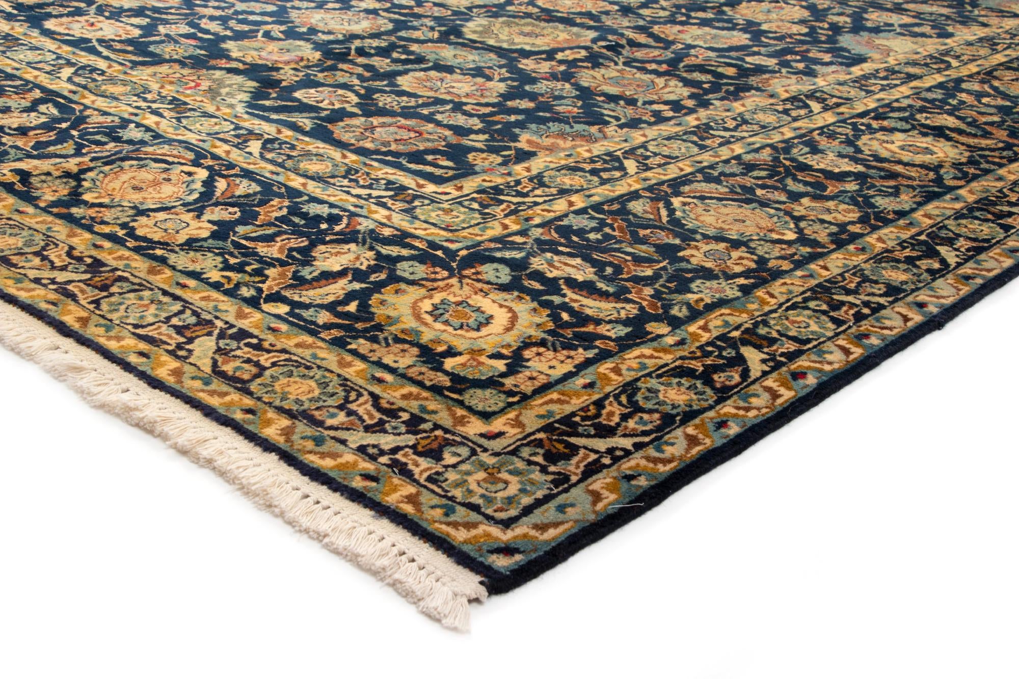 10' 3 x 13' 7 Hand Knotted Kashan Persian Wool Rug