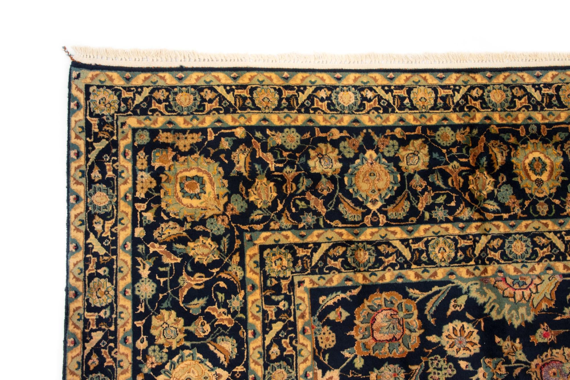 10' 3 x 13' 7 Hand Knotted Kashan Persian Wool Rug