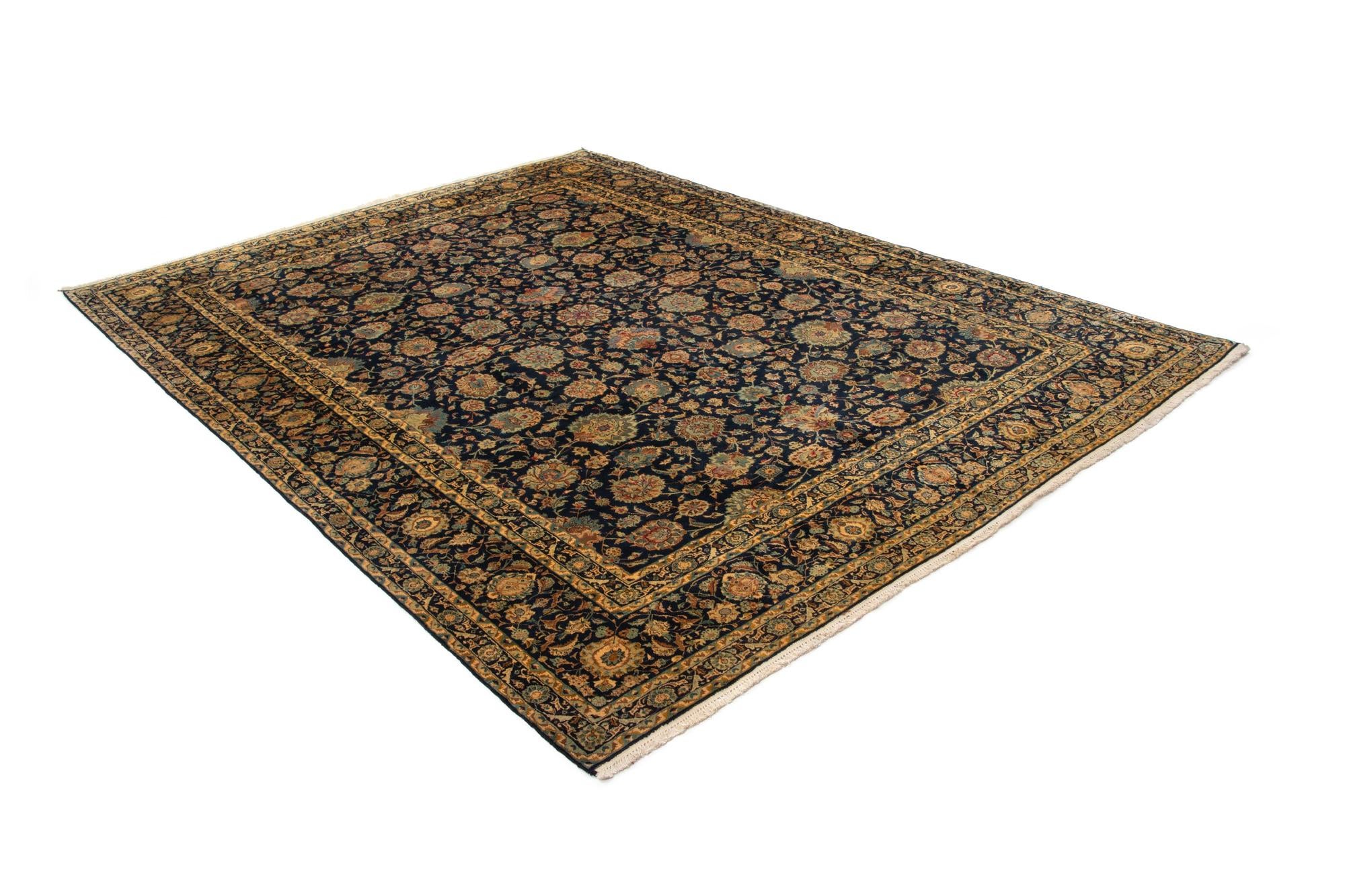 10' 3 x 13' 7 Hand Knotted Kashan Persian Wool Rug