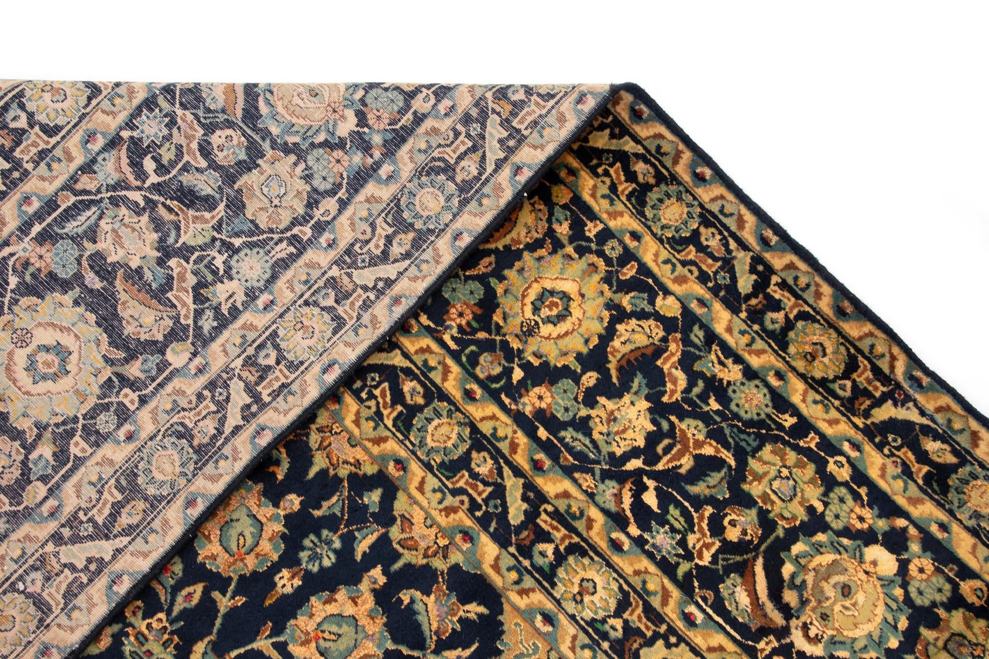 10' 3 x 13' 7 Hand Knotted Kashan Persian Wool Rug
