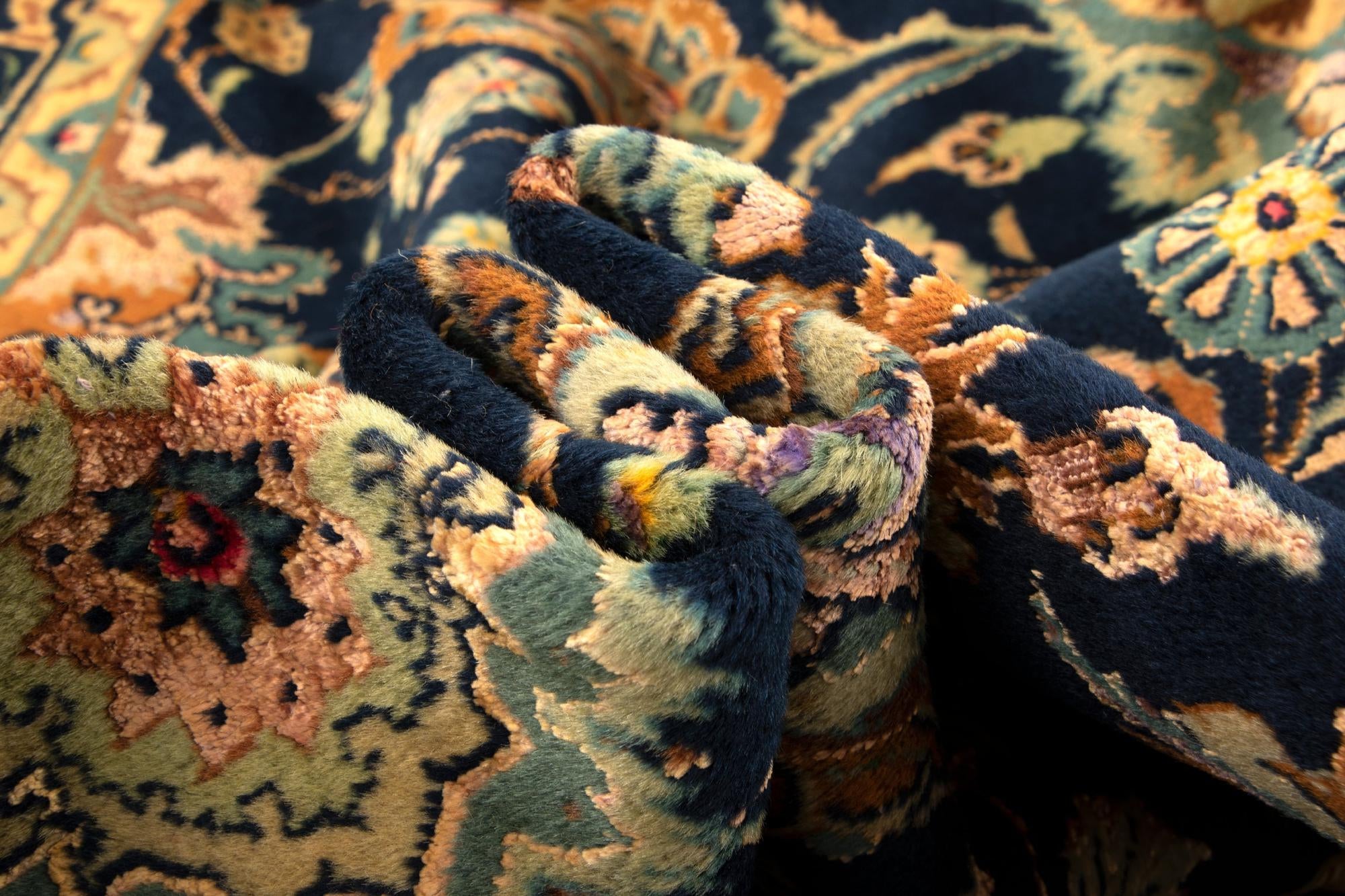 10' 3 x 13' 7 Hand Knotted Kashan Persian Wool Rug