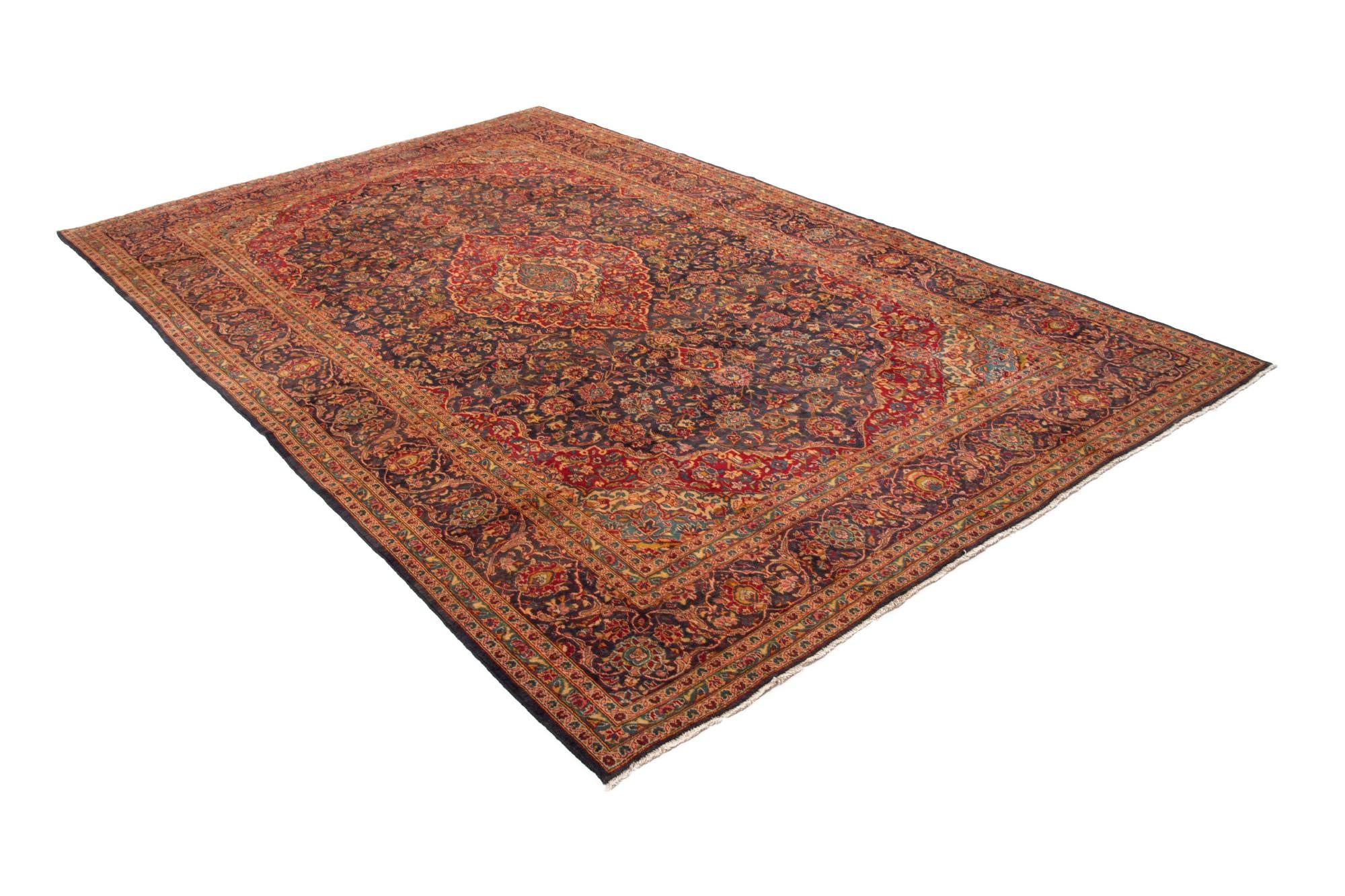 9' 6 x 14' 11 Hand Knotted Kashan Persian Wool Rug