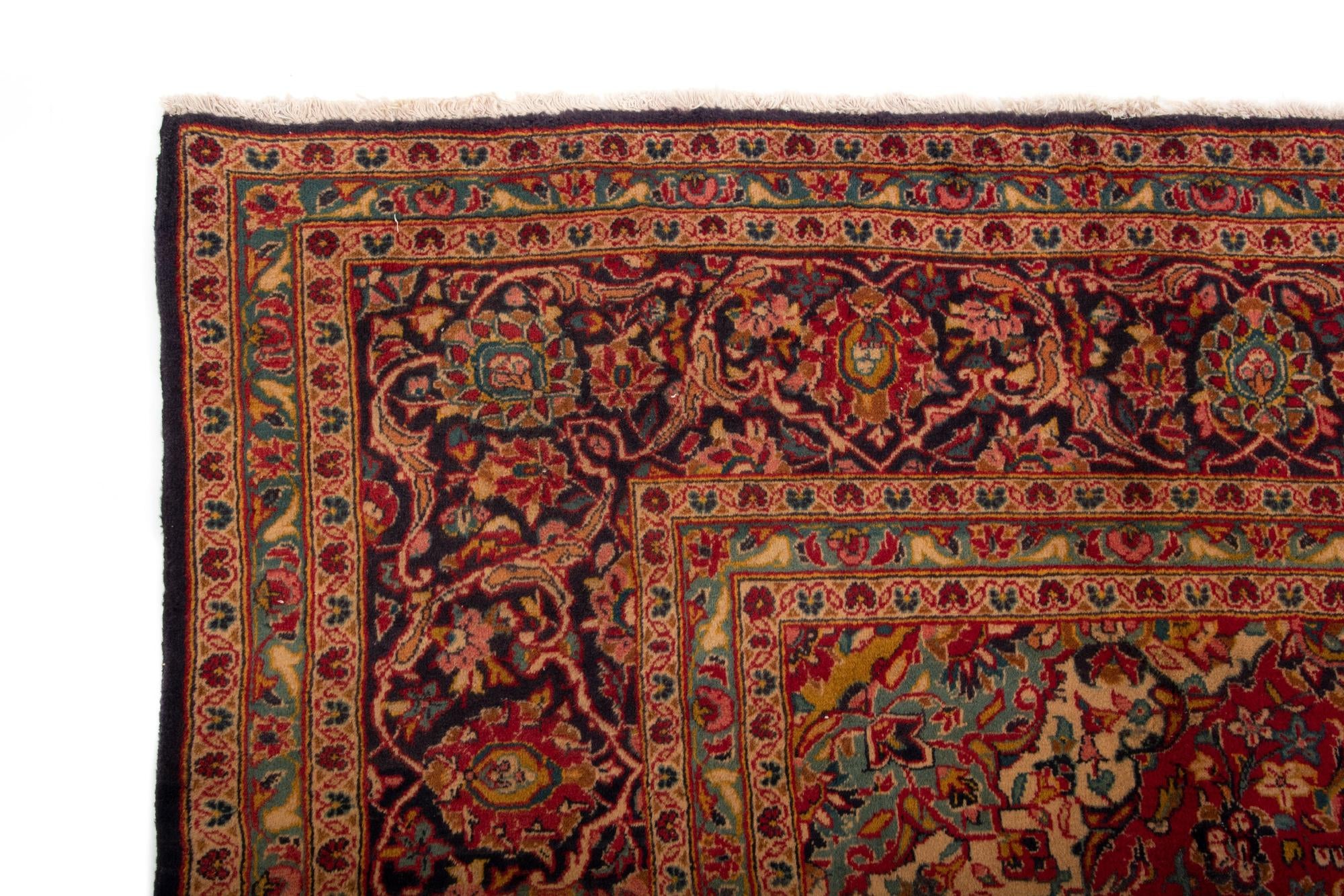 9' 6 x 14' 11 Hand Knotted Kashan Persian Wool Rug