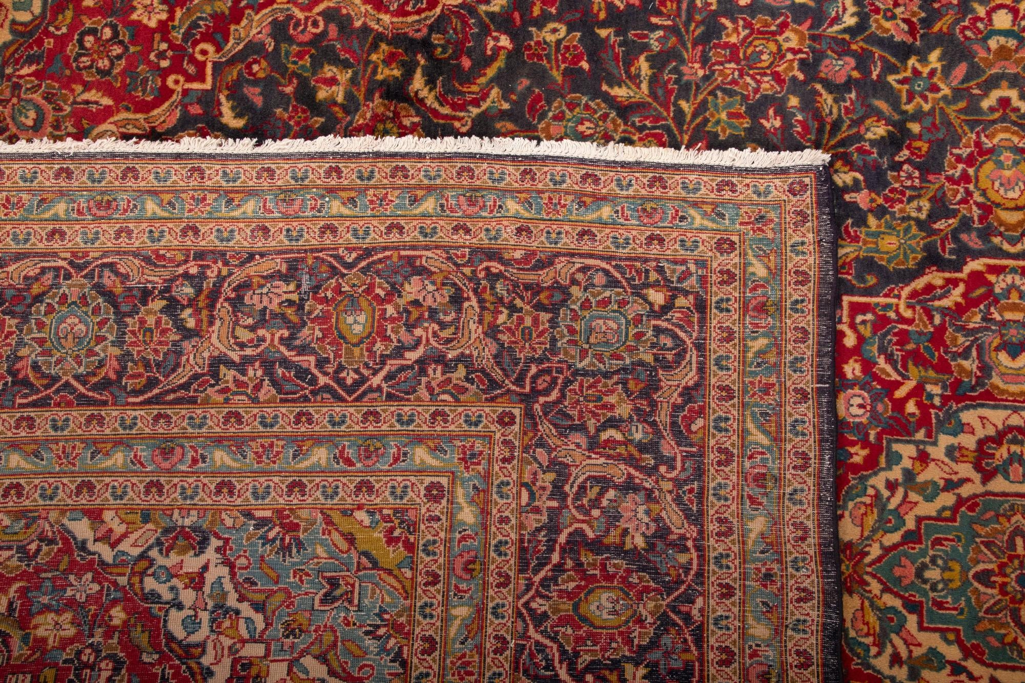 9' 6 x 14' 11 Hand Knotted Kashan Persian Wool Rug