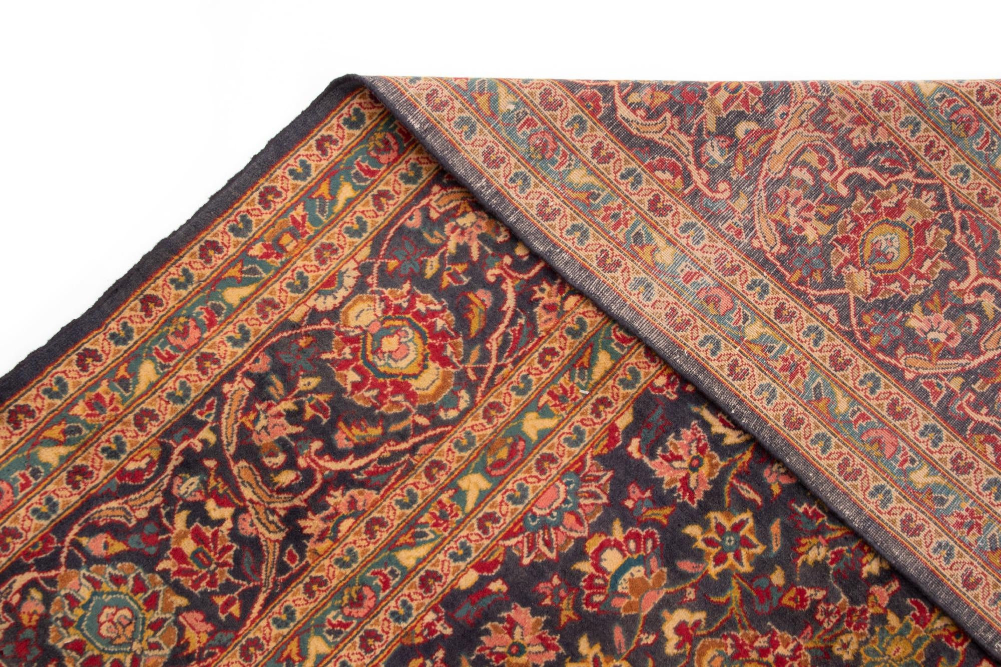 9' 6 x 14' 11 Hand Knotted Kashan Persian Wool Rug