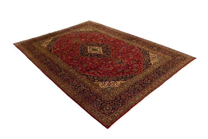 8' 3 x 11' 5 Hand Knotted Kashan Persian Rug