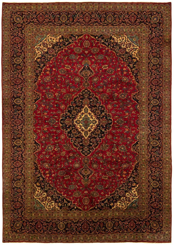 8' 3 x 11' 5 Hand Knotted Kashan Persian Rug