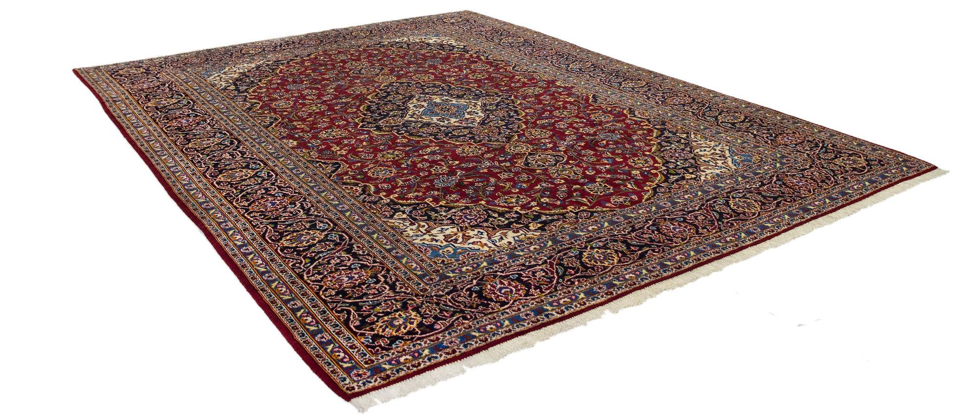 9' 11 x 12' 10 Hand Knotted Kashan Persian Wool Rug