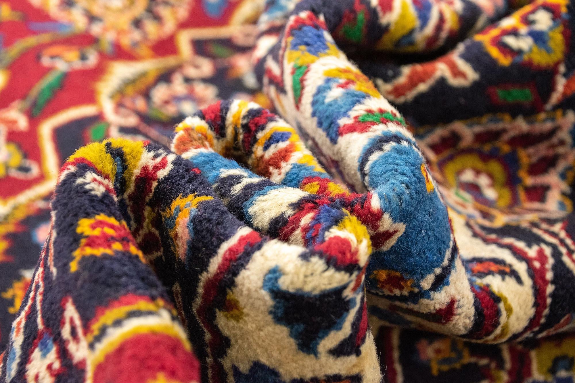 9' 11 x 12' 10 Hand Knotted Kashan Persian Wool Rug