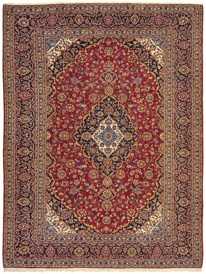 Detailansicht von 300cm x 390cm Handgeknüpft Kashan Persisch Wolle Teppich