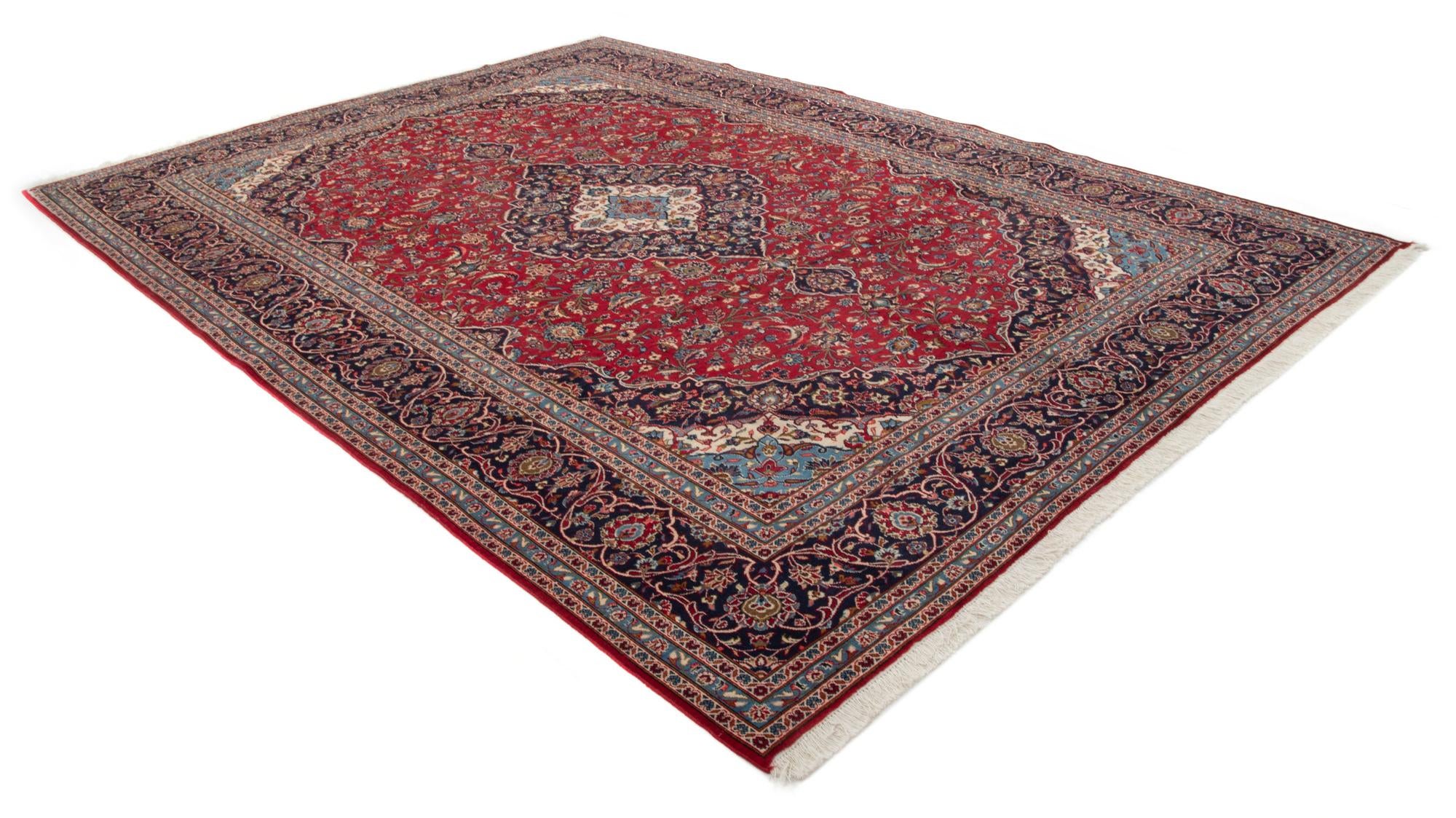 9' 8 x 13' 5 Hand Knotted Kashan Persian Wool Rug