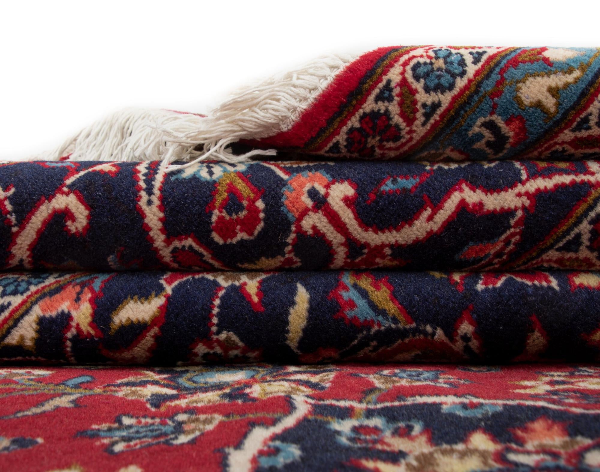 9' 8 x 13' 5 Hand Knotted Kashan Persian Wool Rug