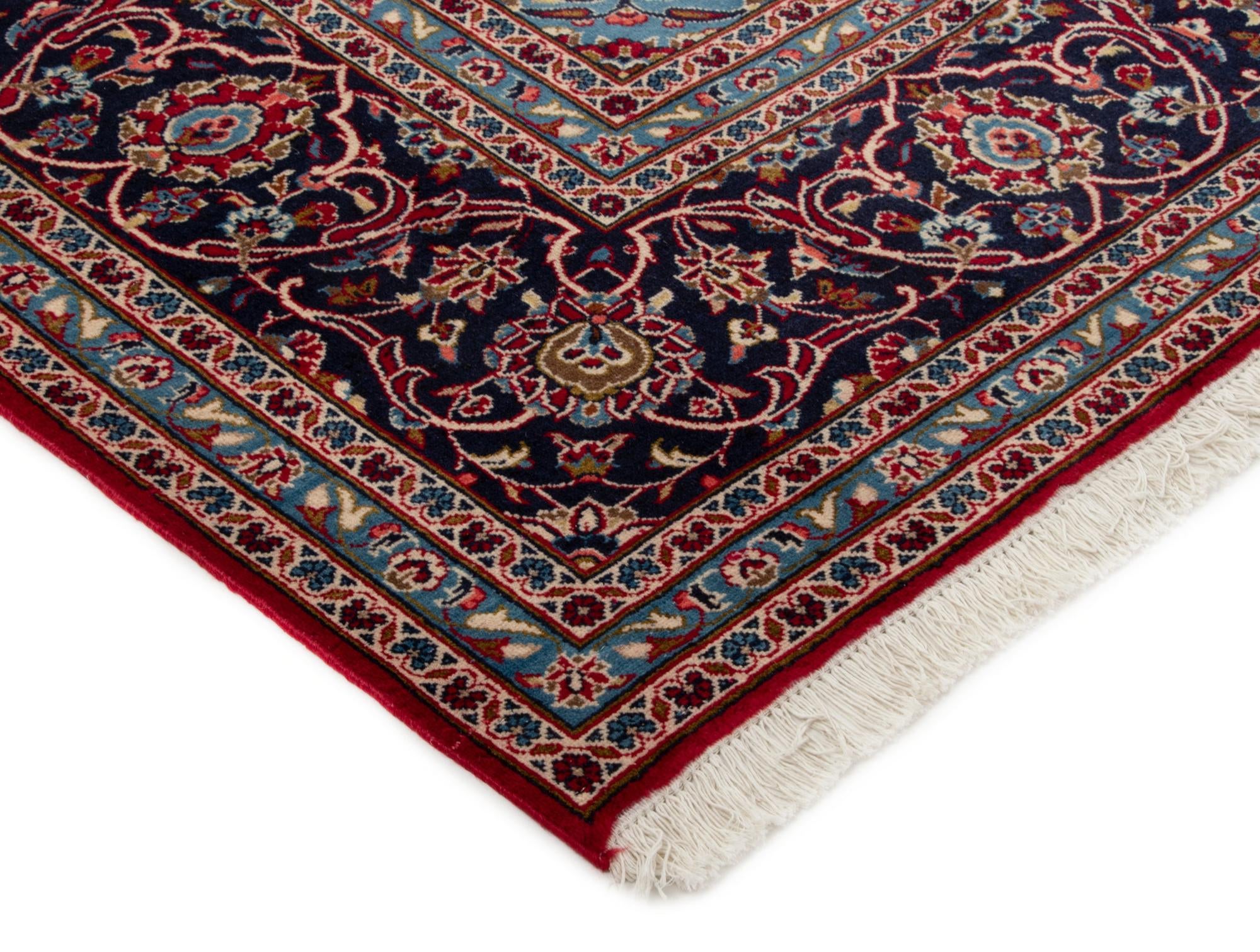 9' 8 x 13' 5 Hand Knotted Kashan Persian Wool Rug