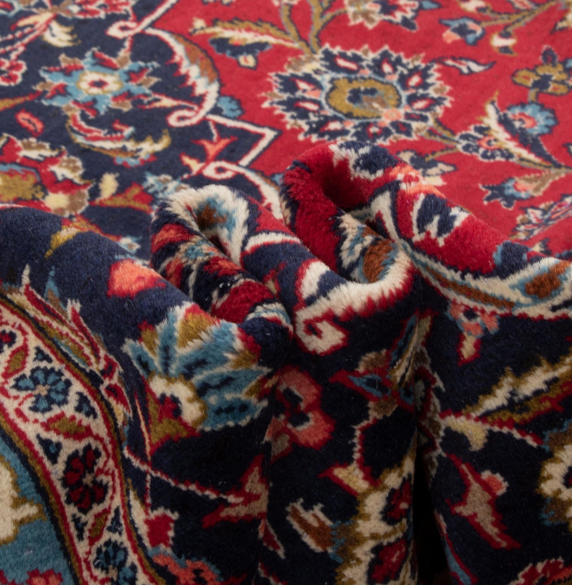 9' 8 x 13' 5 Hand Knotted Kashan Persian Wool Rug