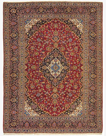 9' 11 x 12' 10 Hand Knotted Kashan Persian Wool Rug