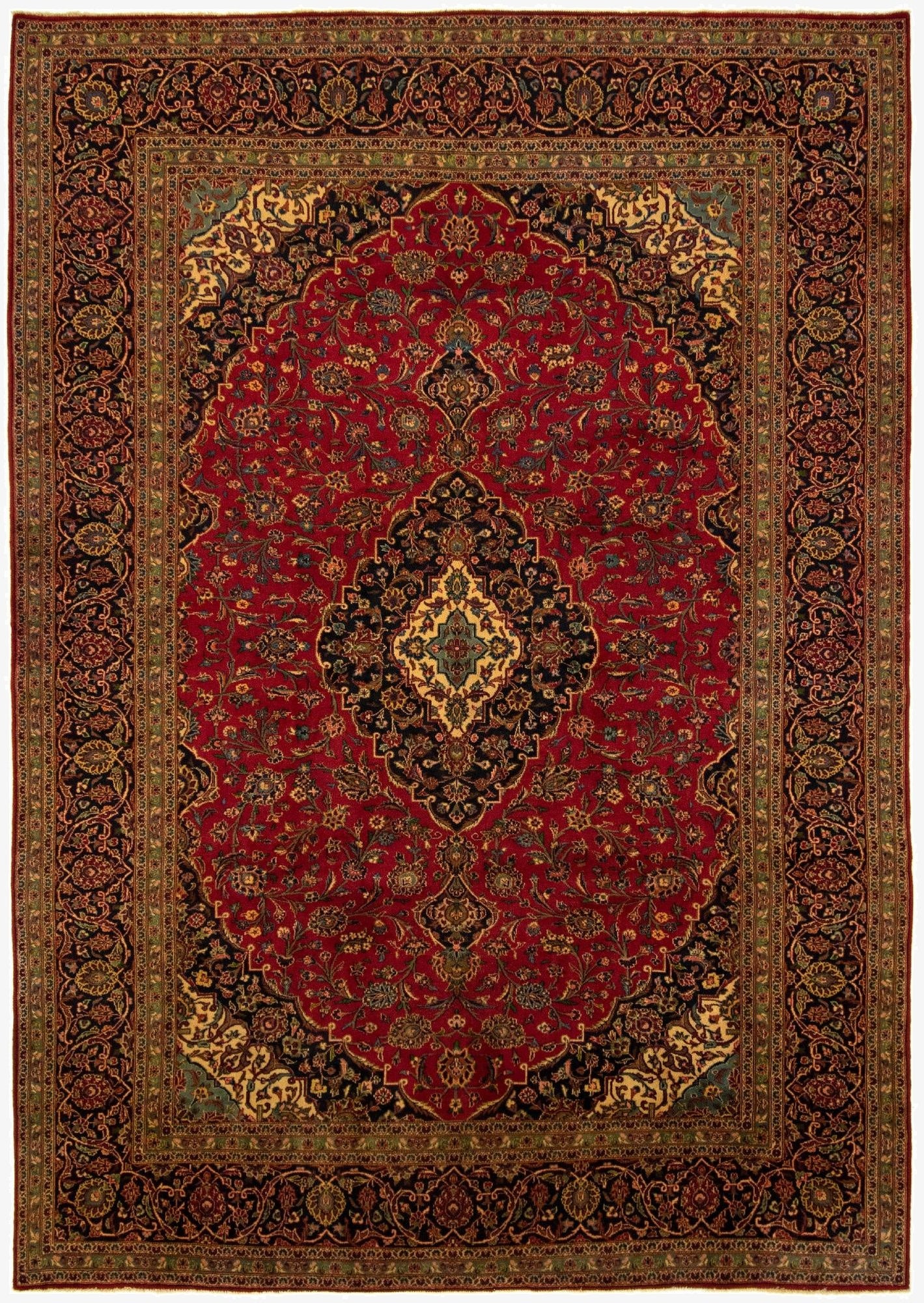 252cm x 348cm  Hand Knotted Kashan Persian Rug